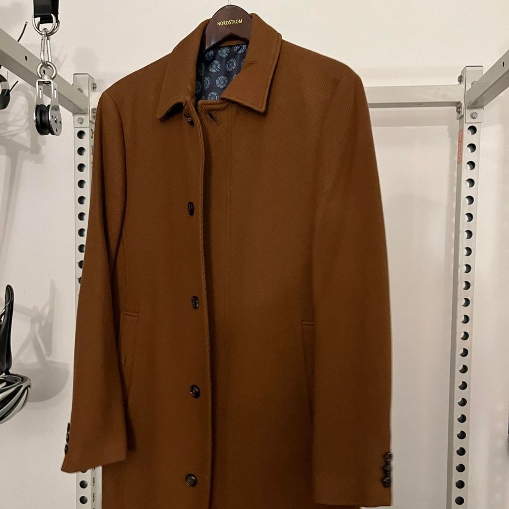 Ted Baker London Nevis Wool Blend Coat - Dark Brown, Size 3